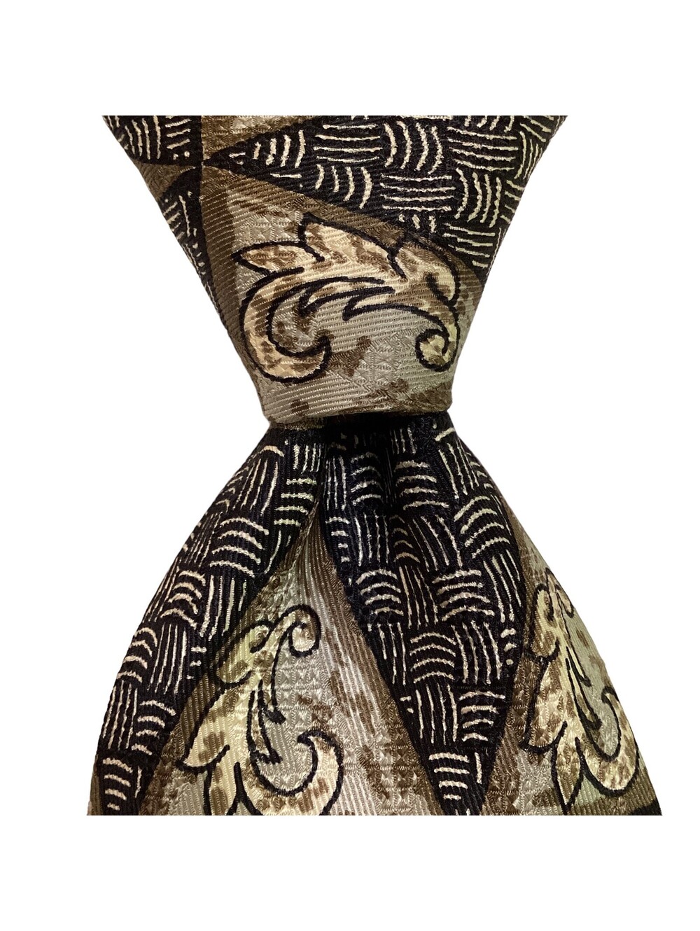 Robert Talbott Best of Class Mens Silk Necktie Designer Geometric Black/Gray GUC